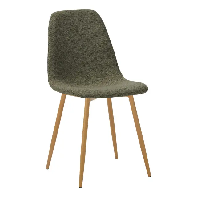 Καρέκλα Clara Unihome Πράσινο/Χρώμα Ξύλου 55x58,5x93εκ (Σετ 4 τεμαχίων)