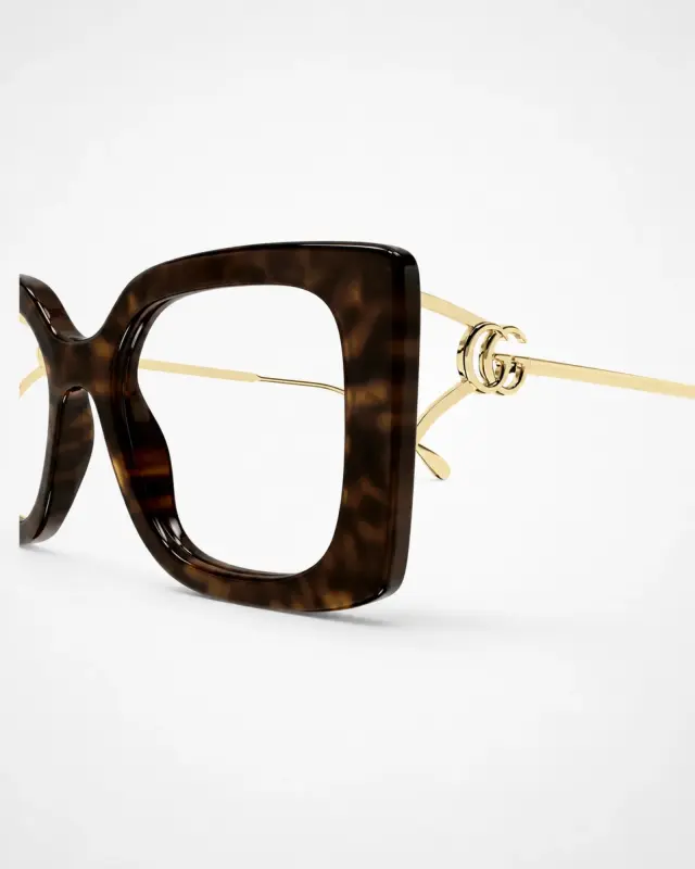 Gucci GG1567O 002 Γυναικεία Γυαλιά Οράσεως Havana με Χρυσές Λεπτομέρειες - 52 mm 3