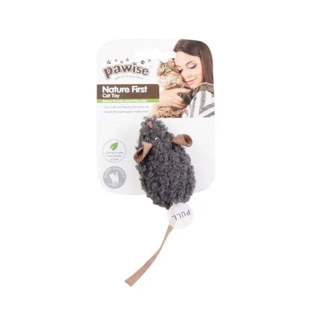 Pawise Simple Cat Λούτρινο Ποντικάκι με 'Ηχο & Catnip (15cm) 20x0x11cm Μονόχρωμο