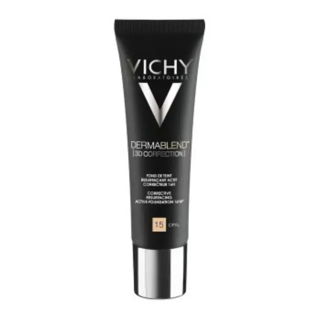 Vichy Dermablend 3D Correction 15 Opal Make Up Ενεργής Διόρθωσης 16 Ωρών Υψηλής Κάλυψης για Λιπαρές Επιδερμίδες, 30ml 2