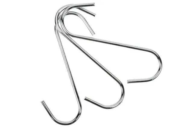 S - hook 100 mm 3 pieces chrome