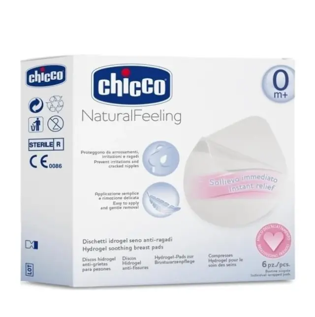 Chicco Hydrogel Soothing Breast Pads Επιθέματα Υδρογέλης Στήθους 6τμχ