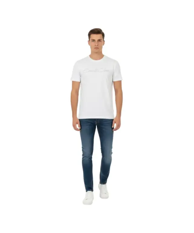 Cavalli Class - Ανδρική Μπλούζα T-Shirt Κοντομάνικη Short Sleeve TXT60BJD060-00533 Λευκό