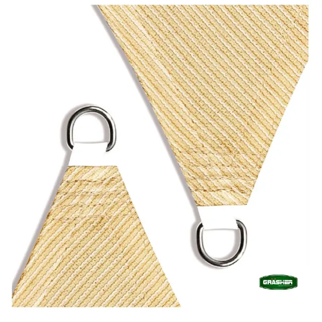 Grasher Ε220 Πανί σκίασης τρίγωνο με κρίκους 180gr/m² 5x5x5m Μπέζ / 103420 2