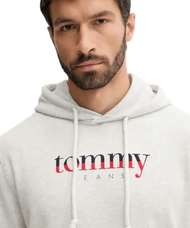 Tommy Hilfiger - Ανδρικό Φούτερ Logo Drawstring Terry Hoodie Regular Fit DM0DM22113-P09 Γκρι 3