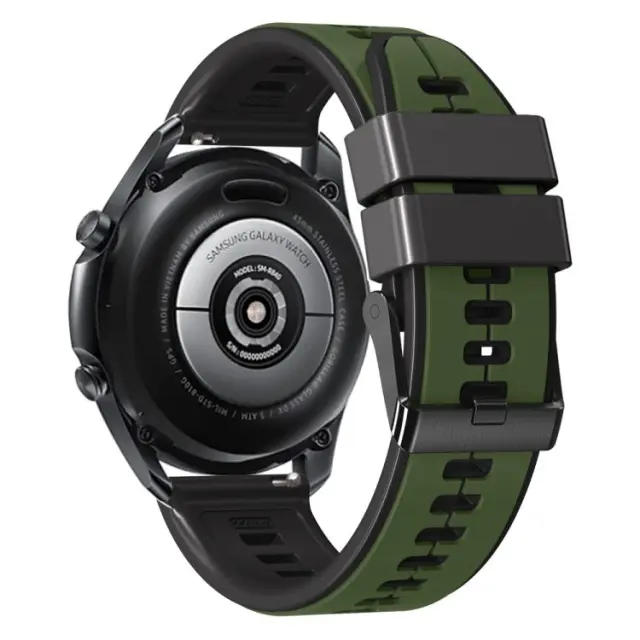 Dual Colour Λουράκι για Smartwatch 20mm-Green/Black OEM 2