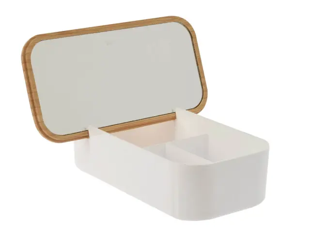 Κουτί οργάνωσης με καθρέφτη Excellent Houseware , 26x13x7cm - Καφέ/Λευκό 101000730 2