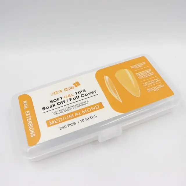 Soak off gel tips medium Almond 240 τμχ 12 μεγέθη