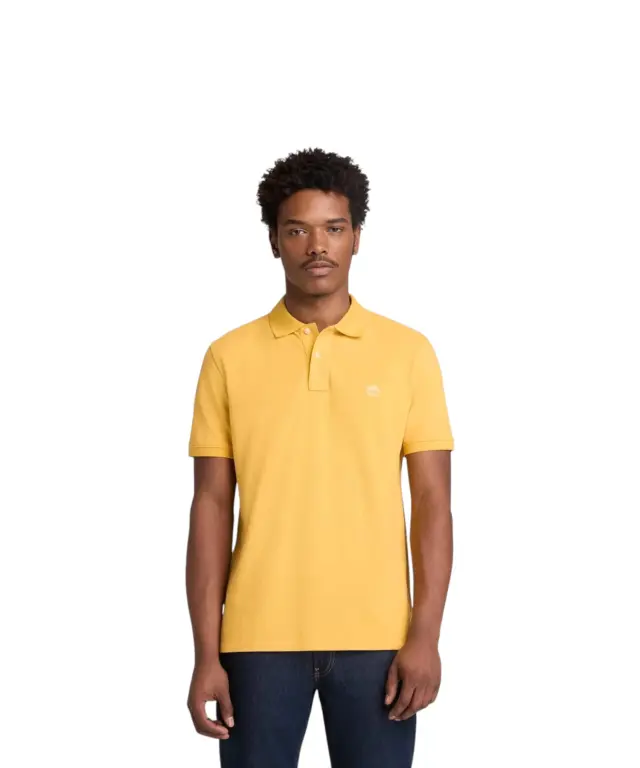 Timberland - Ανδρικό T-shirt Polo με Λογότυπο TB0A6VDP-714 Κίτρινο - S