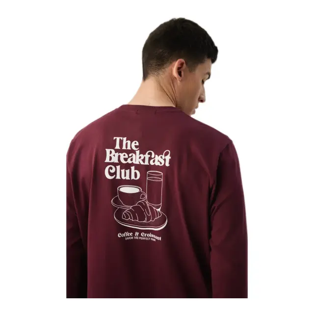 Minerva Ανδρική Πυτζάμα Breakfast, Χρώμα Μπορντό 3