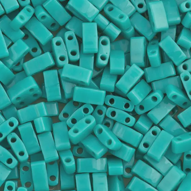 Χάντρα Miyuki Half Tila No412 Opaque Turquoise Green ~7gr