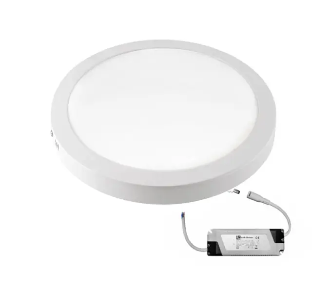 LED ΦΩΤΙΣΤΙΚΟ ΟΡΟΦΗΣ ΑΛΟΥΜΙΝΙΟΥ ΣΤΡΟΓΓΥΛΟ 24W 3000K ΛΕΥΚΟ