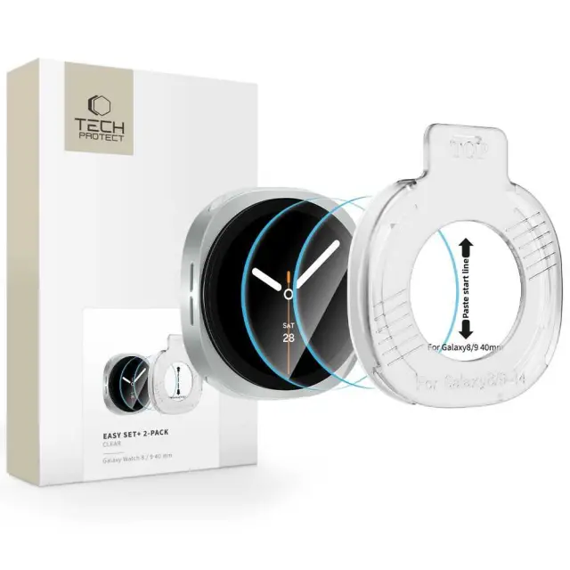 Tech-protect Easy Set+ 2-pack Samsung Galaxy Watch 8 / 9 (40 Mm) Clear