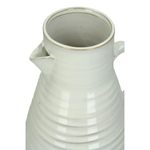 Βάζο Κανάτα Λευκό Πέτρα 20x17.5x20cm 2