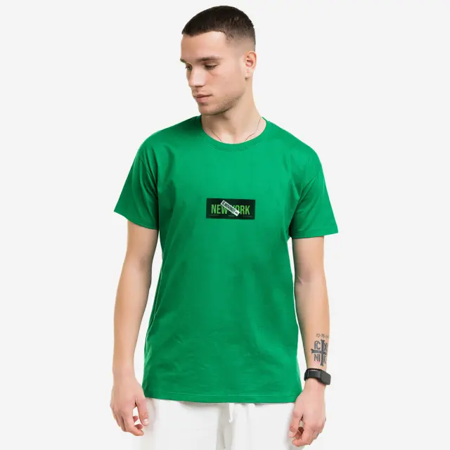 T-shirt Noshame® Πράσινο με τύπωμα NY - 132583 - XXL
