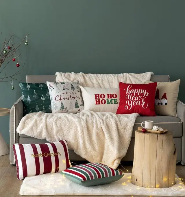 Διακοσμητική Μαξιλαροθήκη 43x43 Xmas Palamaiki AS113 Green 100% Πολυέστερ 2