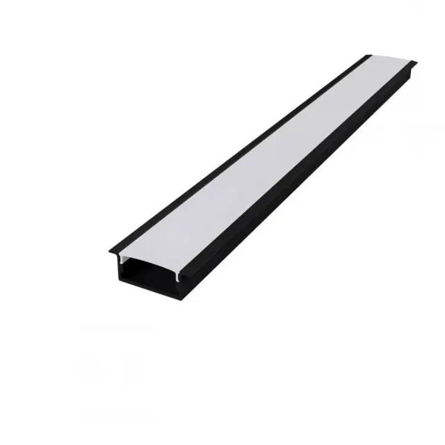 Aca Light NORM ΠΡΟΦΙΛ ΑΛΟΥΜΙΝΙΟΥ ΜΑΥΡΟ ΜΕ ΟΠΑΛ ΚΑΛΥΜΑ 2m/pc