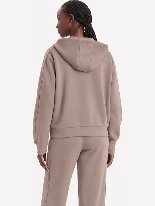 Guess Elsa Γυναικείο Φούτερ με Κουκούλα Taupe Μπεζ - M 2