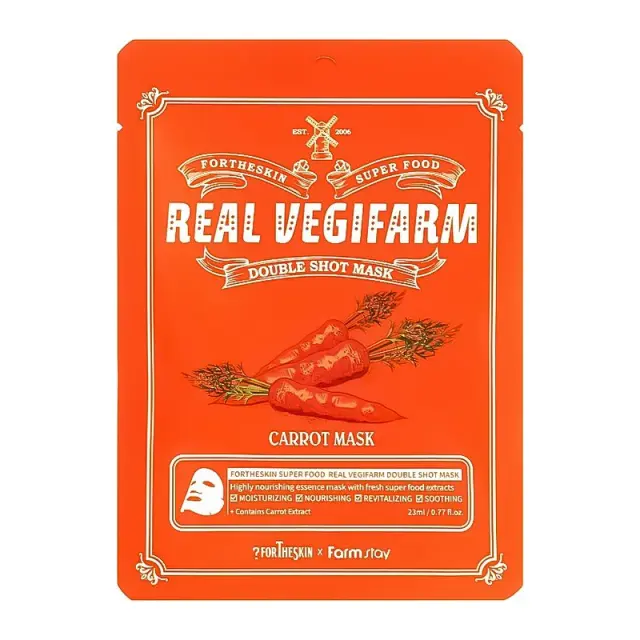 Fortheskin Super Food Real Vegifarm Double Shot Mask Carrot 23ml