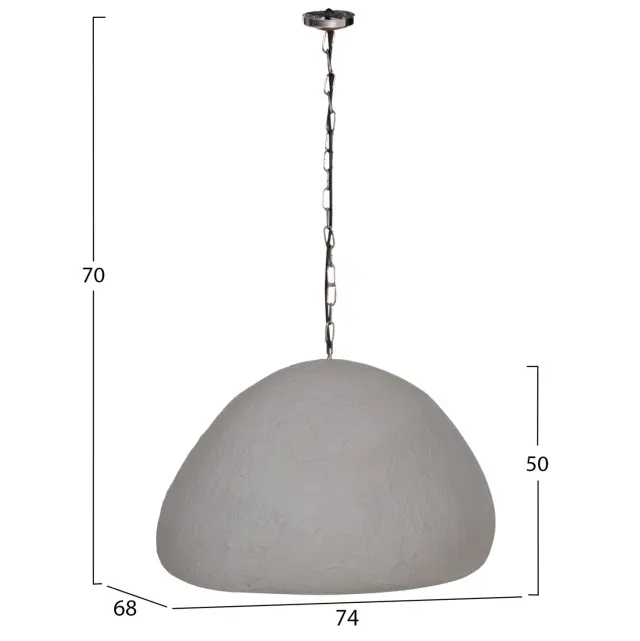Φωτιστικό οροφής κρεμαστό Jaylen.03XL Fiber Cement γκρι 74x68x50-70 εκ. 2