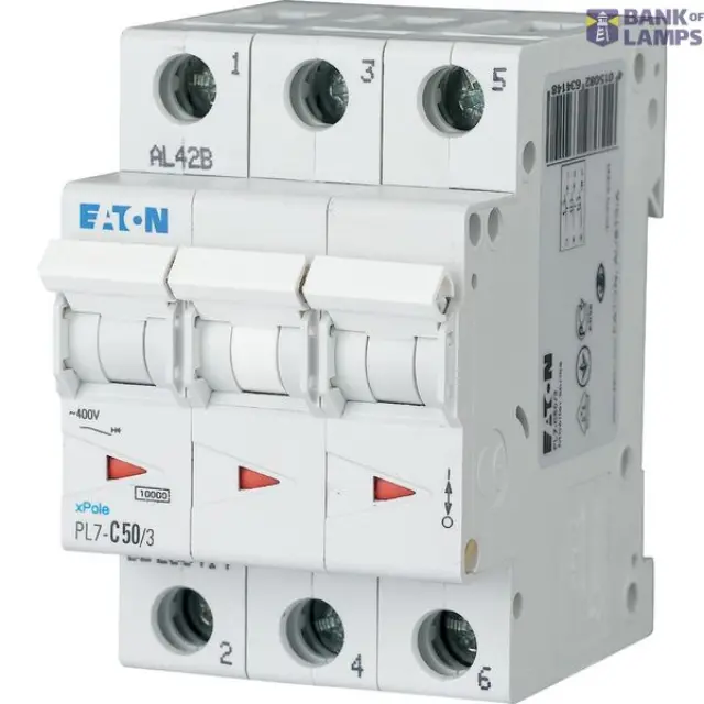PL7-B50/3 Miniature circuit breaker (MCB), 50 A, 3p, characteristic: B