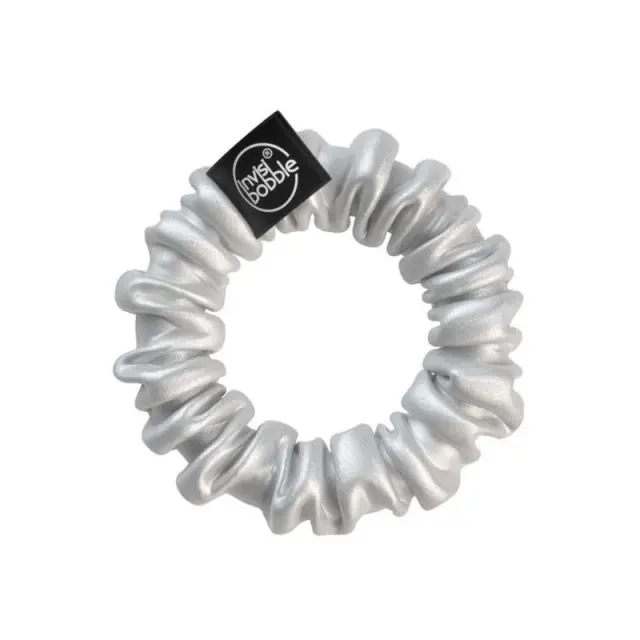 Invisibobble Slim Sprunchie Bella Chrome Λαστιχάκι Υφασμάτινης Υφής Ροζ & Ασημί, 2τμχ 2