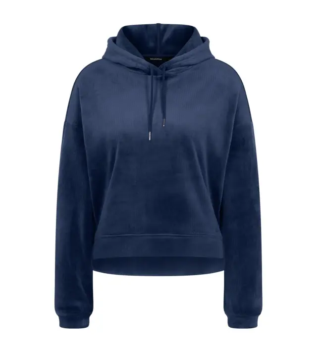 Triumph Βελούδινο Rib Hoodie Φόρμας Μπλε Admiral 2