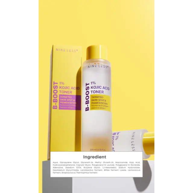 NINELESS B-Boost 1% Kojic Acid Toner Τόνερ Κατά των Κηλίδων, 200ml 3