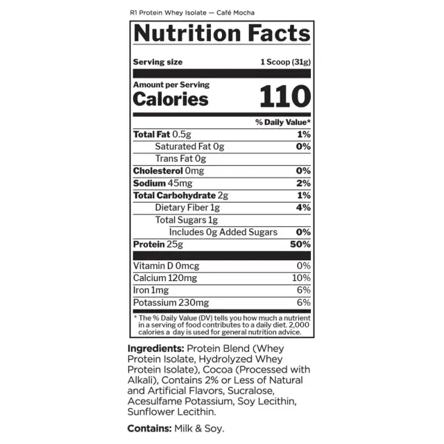 Rule1 R1 Protein Whey Isolate cafe-mocha, 3-lbs 2