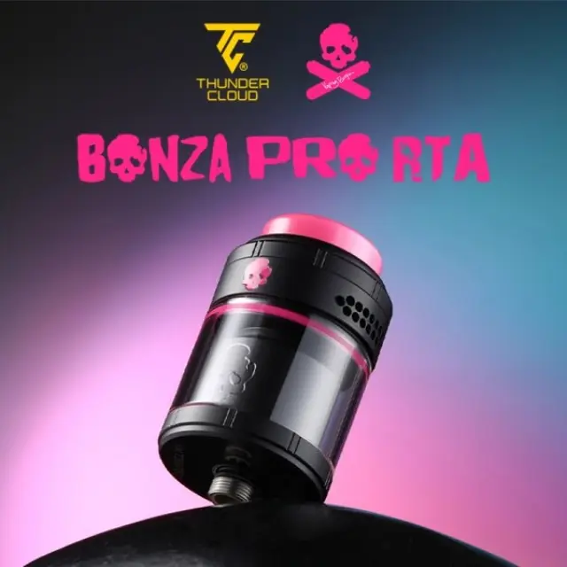 Bonza Pro RTA 4/6ml 26.5mm Black Pink Limited Edition - Thunder Cloud x Vaping Bogan 2