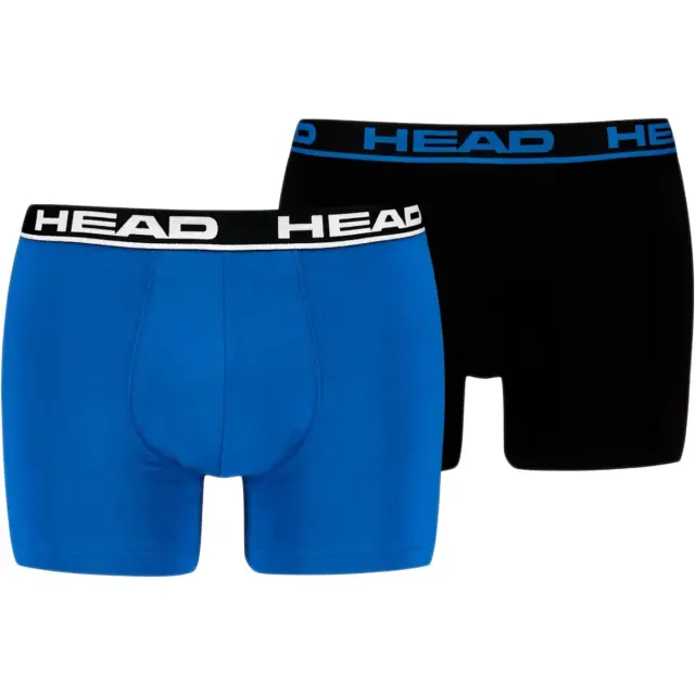 HEAD Ανδρικό Boxer Εξωτερικό Λάστιχο - Διπλό Πακέτο, Χρώμα Blue-Black Combo - L