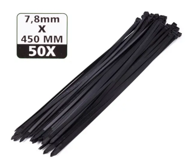 Cable ties 7.8 x 450 mm 50 pieces black