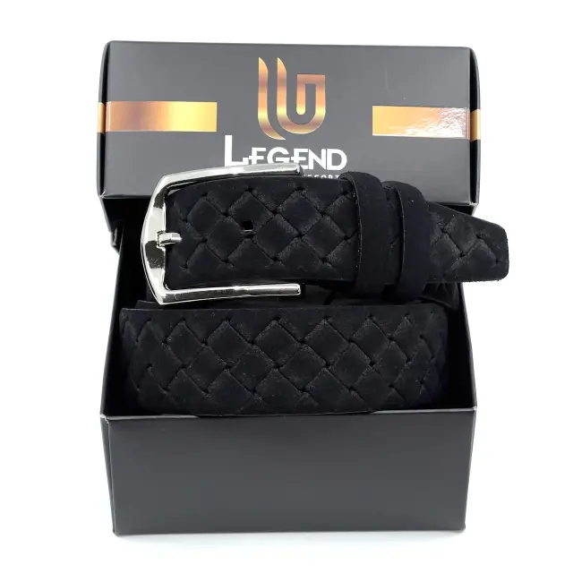 ΖΩΝΗ LEGEND ACCESSORIES P.U. LEATHER 3,5 CM ΧΡΩΜΑ ΜΑΥΡΟ ΤΥΠΟΥ SUEDE C-62 - 110cm 3