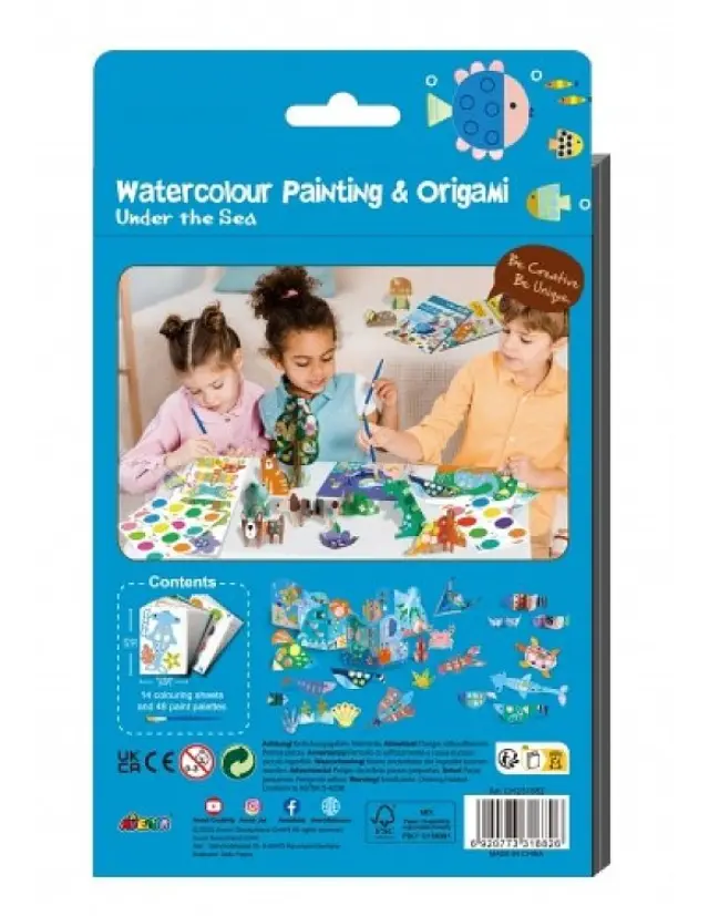 Παιδικό Βιβλίο Watercolour Painting & Origami Under the Sea Avenir ΠΟΛΥΧΡΩΜΟ - One Size 3