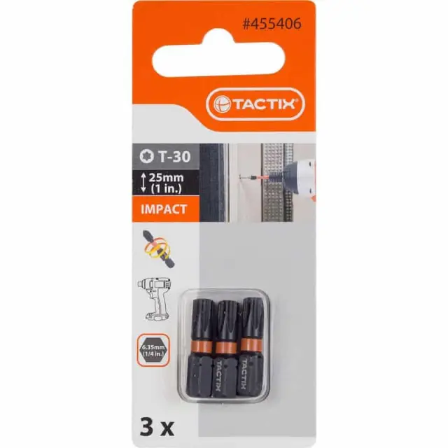 ΜΥΤΕΣ TORX IMPACT TORSION T30Χ25mm TACTIX (ΣΕΤ 3ΤΕΜ.) (455406) 2