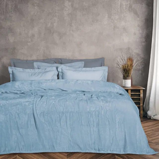 Κουβέρτα 160x220 Μονή Velour 350gsm Das Home 1344 Γαλάζιο 100% Πολυέστερ