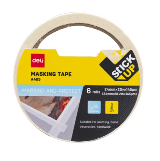 Deli Χαρτοταινία 24mm*18.2mm 14.5micron Stitck Up Λευκό / 478661 (Deli)
