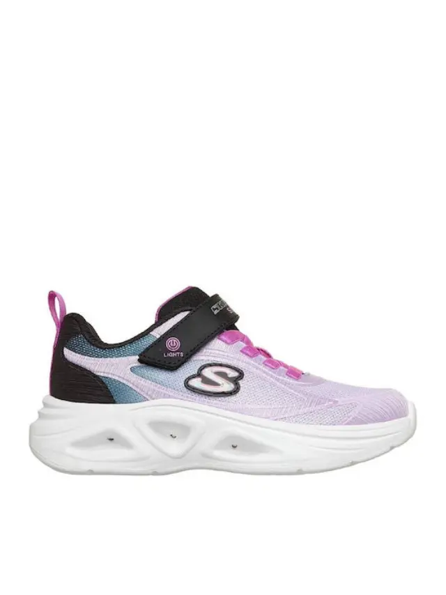 SkechersSola Glow 2.0 παιδικά αθλητικά με φωτάκια Μαύρο 303729LC-BKLV - 35