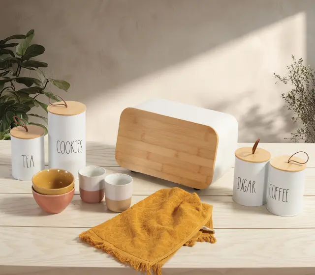 Nef-Nef Homeware Δοχείο Καφέ 'Coffee' 10,4x10,4x13 White 2