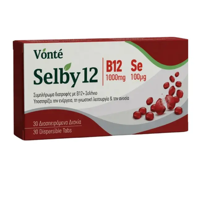 Vonte Selby 12 Συμπλήρωμα με Βιταμίνη Β12 + Σελήνιο 30 διασπειρόμενα δισκία