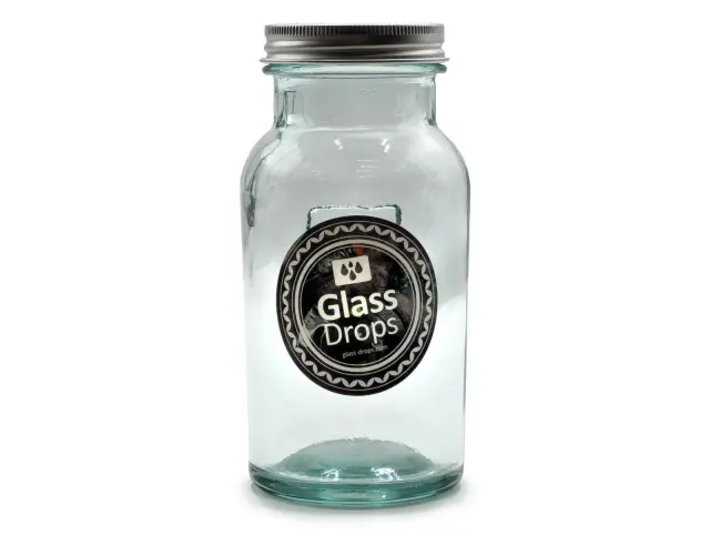 Δοχείο Τροφίμων Glass Drops με καπάκι (5291) Aπό ανακυκλωμένο γυαλί, Χωρητικότητας 250ml, Διαστάσεων Ø 6,5 x Υ 13,5 cm 5291 3