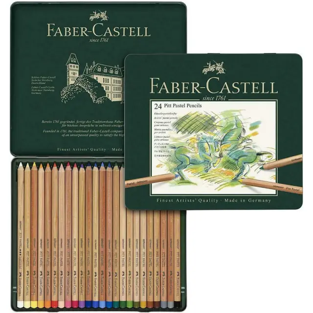 Ξυλομπογιές Faber-Castell Pitt Pastel Σε Μεταλλική Κασετίνα 24 Τεμάχια / 112124 (Faber Castell)