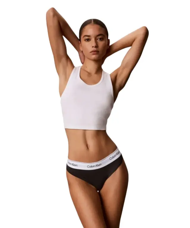 Calvin Klein - Γυναικείο String Icon 2 Pack Cotton Modal LV00QF8834-3WF Μαύρο/Μπλε - XS