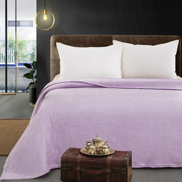 Κουβέρτα 160x220 Μονή Fleece Beauty Home Art 11553 Λιλά 100% Πολυέστερ