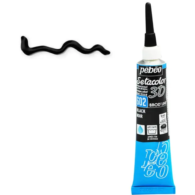 Pebeo Περίγραμμα Υφάσματος Setacolor 3D Brod'Line Effect - 602 Black - 20ml