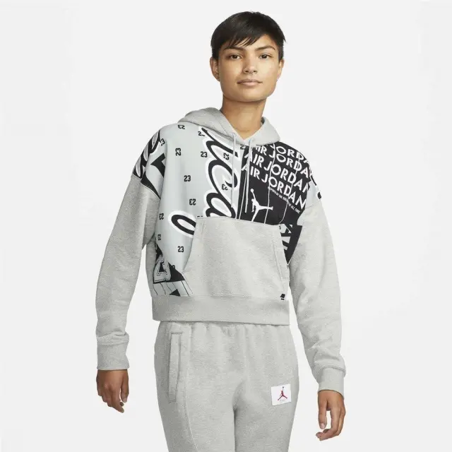 Jordan Cropped Hoodie (DD9295-064) - Γκρί
