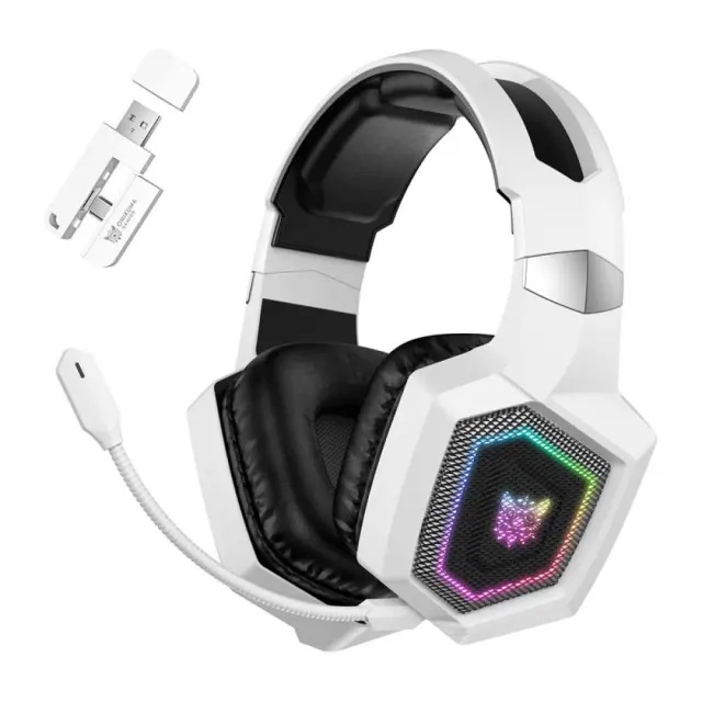 Onikuma GT806 Ασύρματο Over Ear Gaming Headset με σύνδεση Bluetooth / USB Λευκό