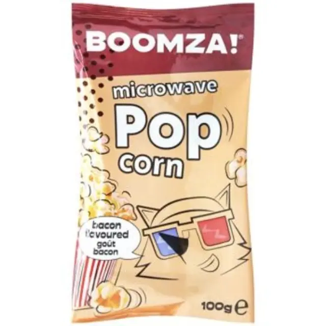 Boomza Pop Corn για φούρνο μικροκυμάτων με μπέικον 100gr
