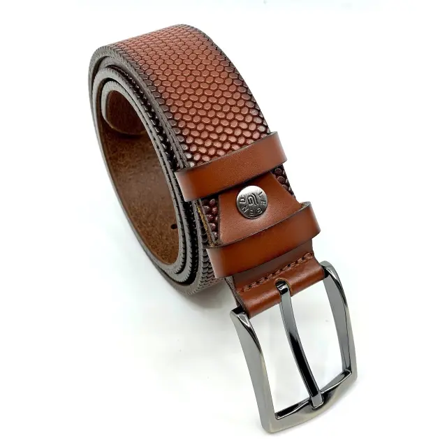 Κονιάκ Δερμάτινη Ζώνη Full Grain 3,5 cm 3