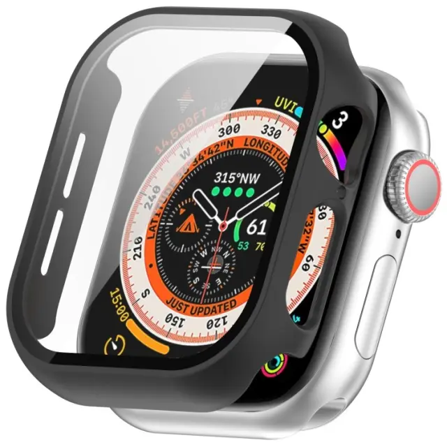 360 Προστατευτική Θήκη PC & Tempered Glass για Apple Watch Series 10 46mm- Μαύρη ΟΕΜ